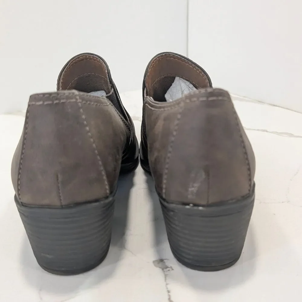 Euro Soft By Sofft Boots Short  Bootie Alena Women Sz 8M Brown Vegan Block Heel